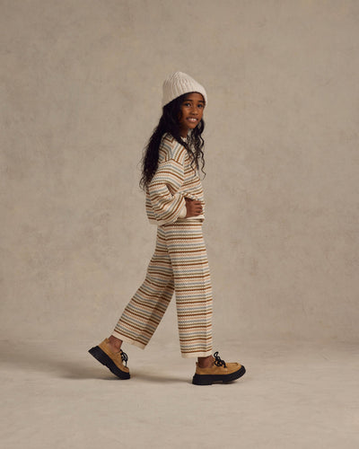 Sweater Boxy Crop Stripe Honeycomb