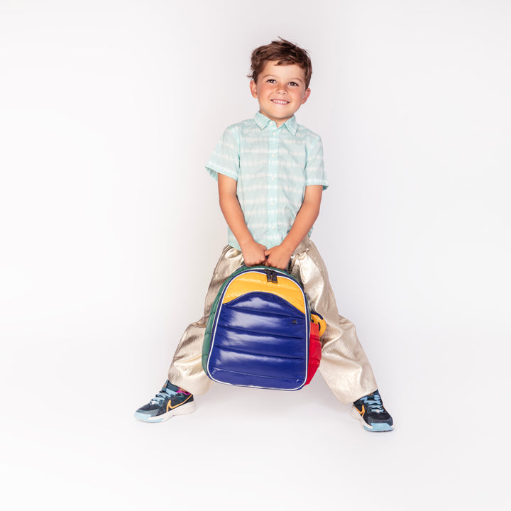 Kinder rugzak met pufferlook en kleurrijke print – Ralphie Puffer Pop