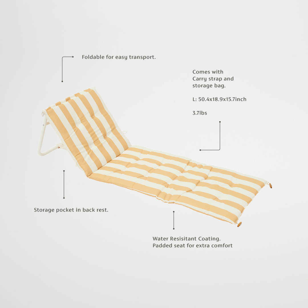 Sunnylife Mango Bay Golden Mustard Stripe Strandstoel | Ultiem Zomercomfort