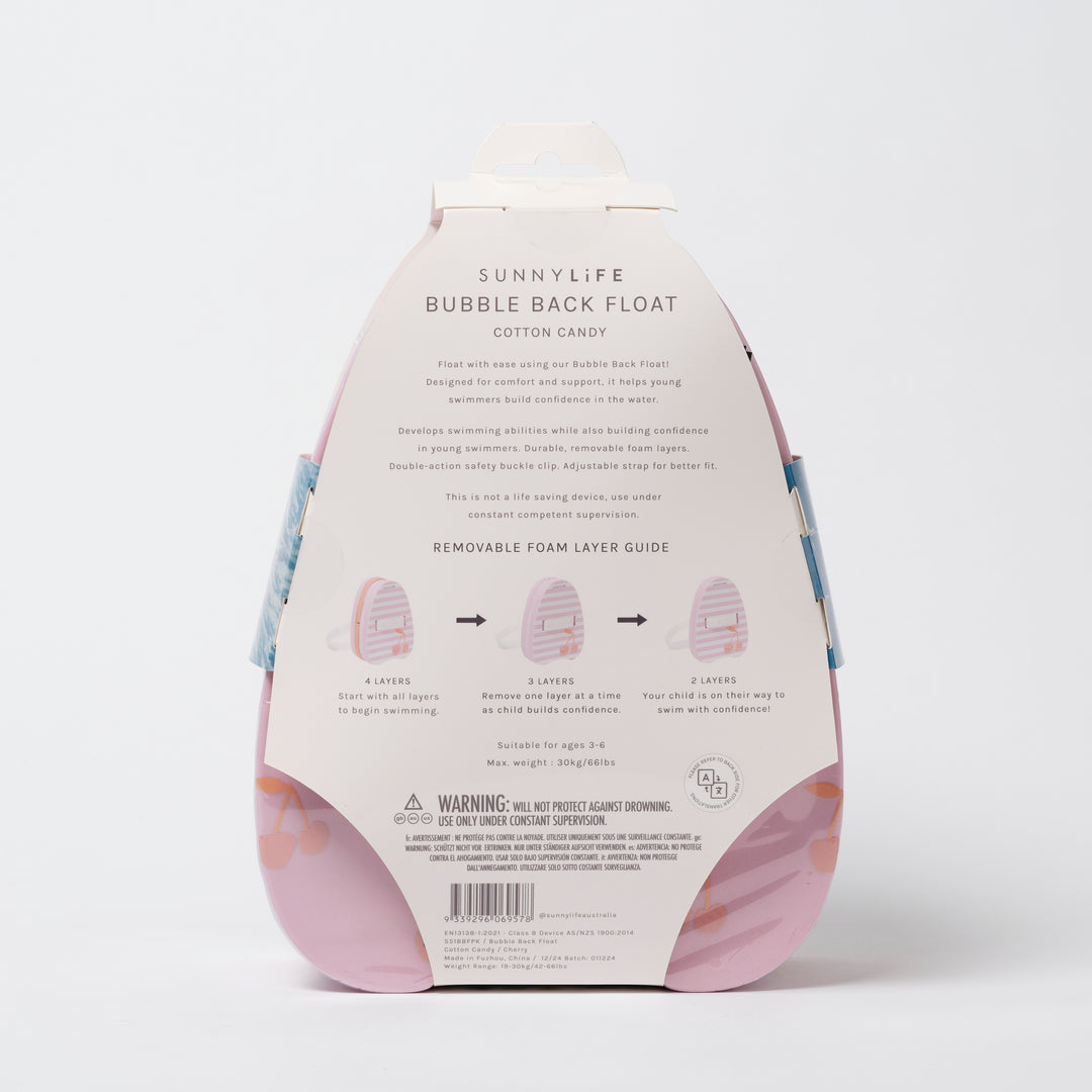 Zwemhulp rugzak met roze strepen en kersenprint van Sunnylife