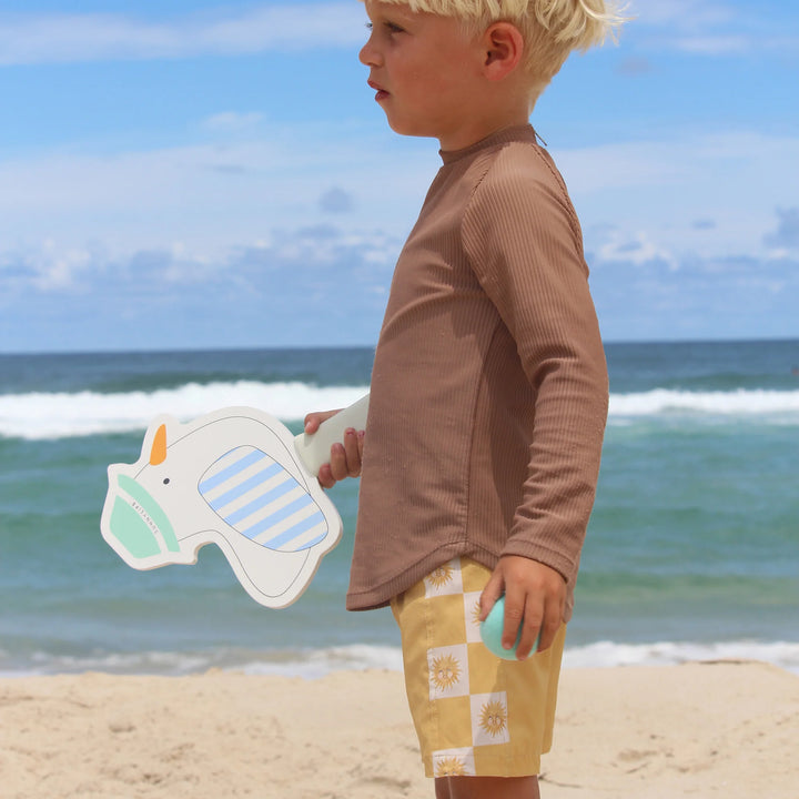 Strandpaletten van Sunnylife met Sid de Zeemeeuw en blauw-wit gestreept ontwerp