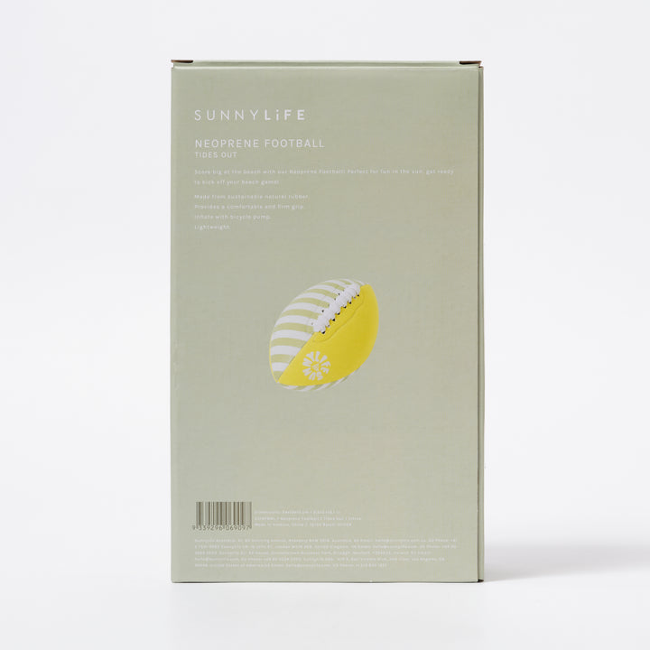 Felgele neopreen rugbybal van Sunnylife met comfortabele grip