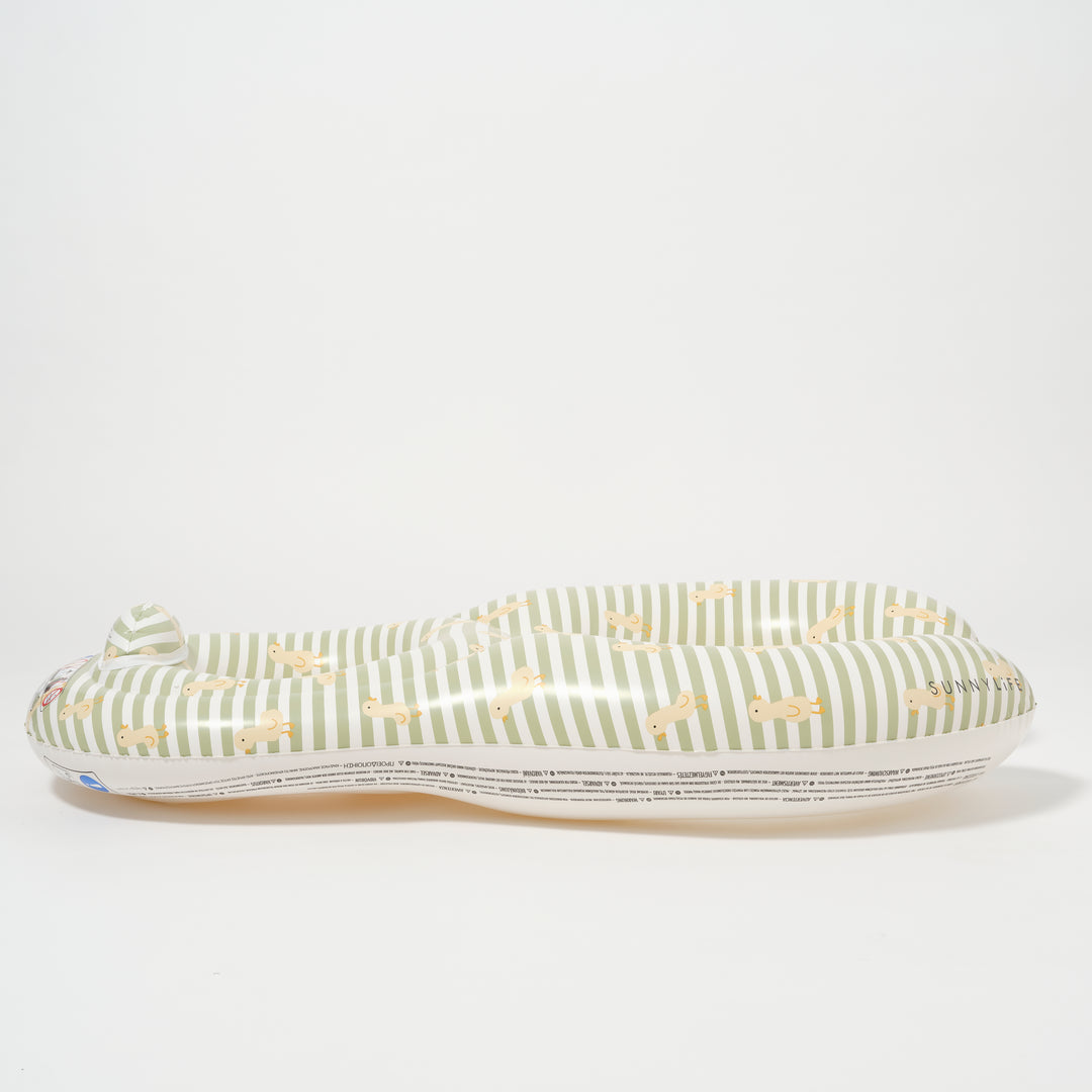 Sunnylife zwemzitje voor ouder en baby in Sage Stripe met eendjesmotief