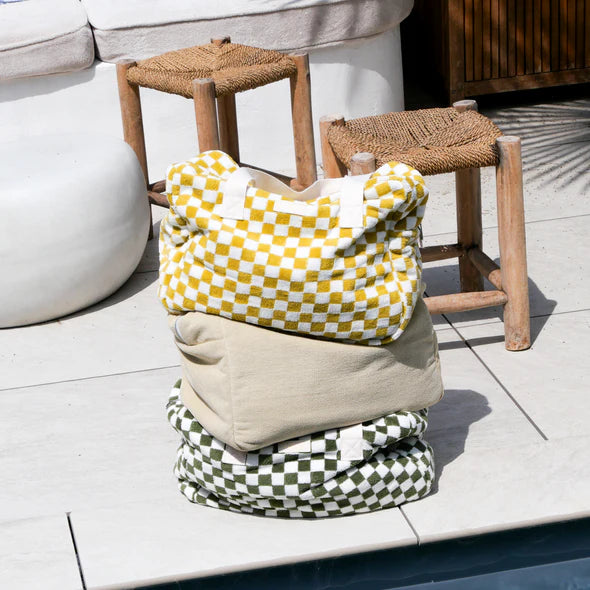 Beige weekendtas van badstof met ritssluiting – Gentil Coquelicot Paris
