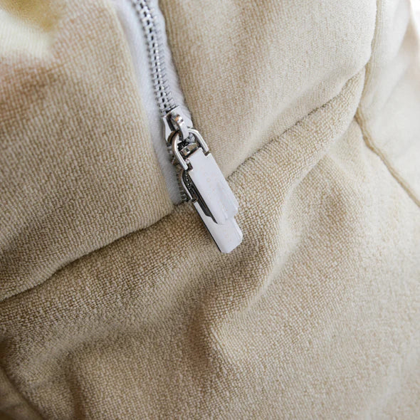Beige weekendtas van badstof met ritssluiting – Gentil Coquelicot Paris