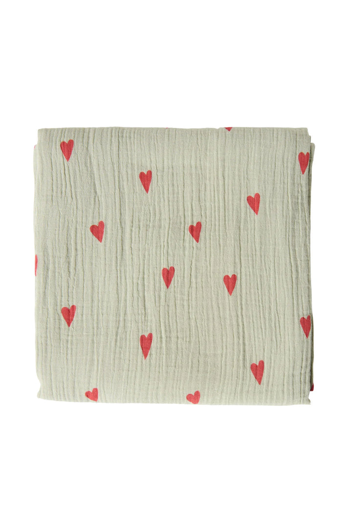 Studio Noos – Tetradoek 70x70 cm Hearts | Green