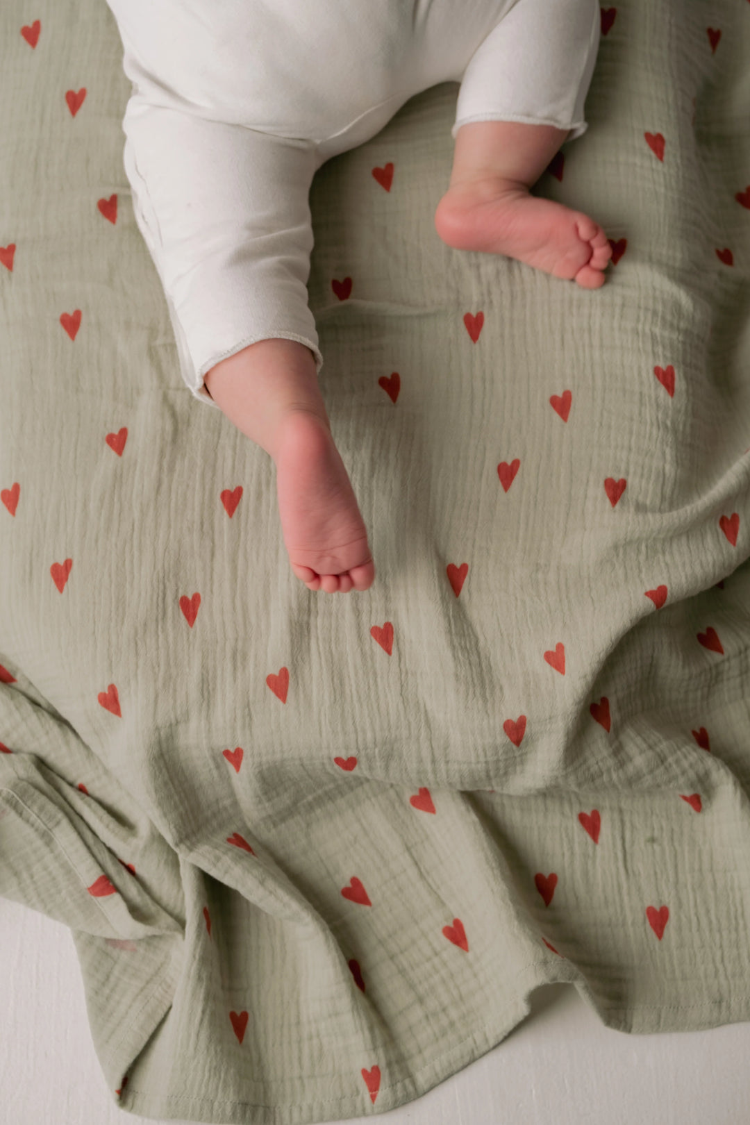 Studio Noos – Tetradoek 70x70 cm Hearts | Green