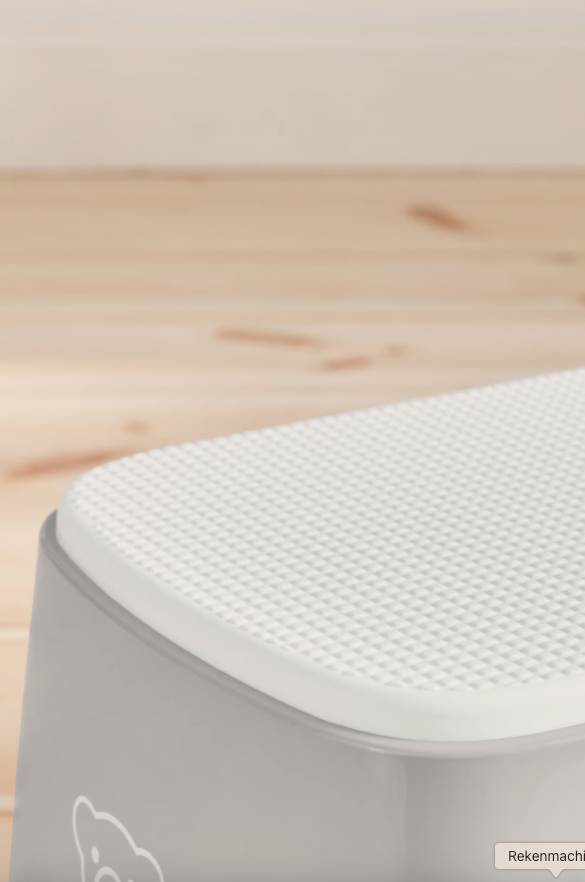 BabyBjörn grijs opstapje met antislip en kindvriendelijk design
