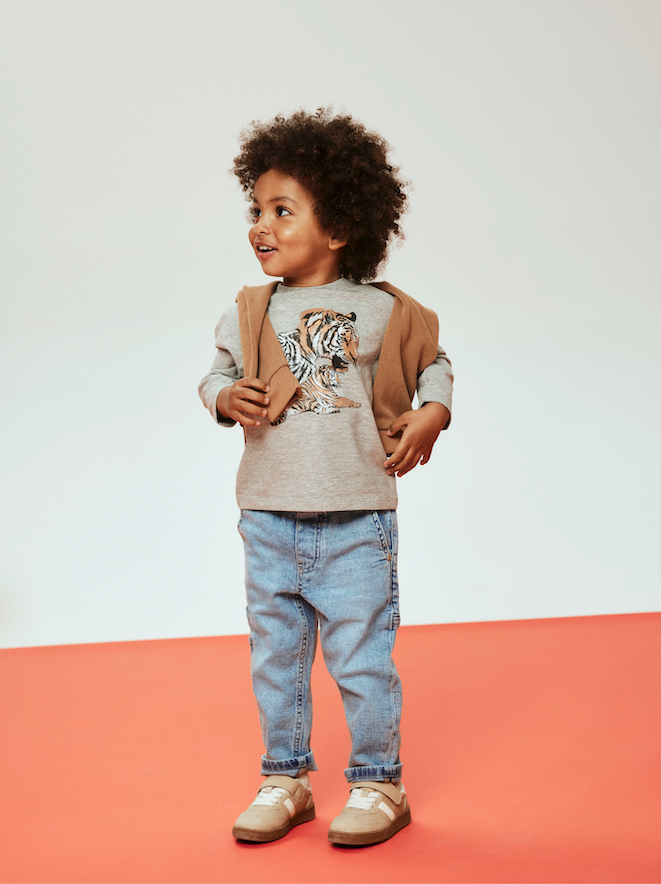 Blauwe tapered fit jeans van Name It met verstelbare taille en zakken