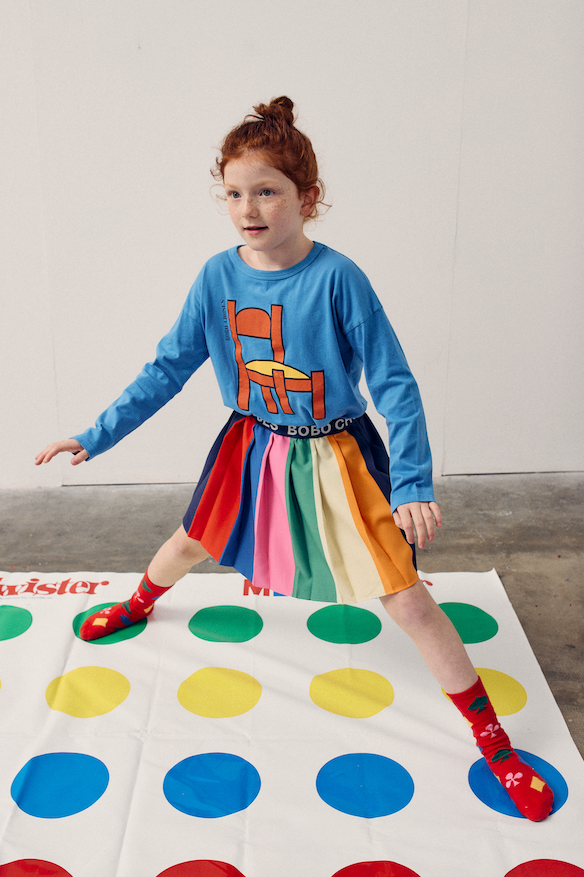 Bobo Choses - Rok Bobo Color Bock Pleated Multi