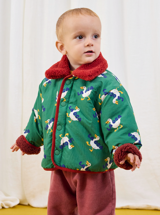 Bobo Choses - Jas Baby La Oca Reversible Sheepskin All Over Green