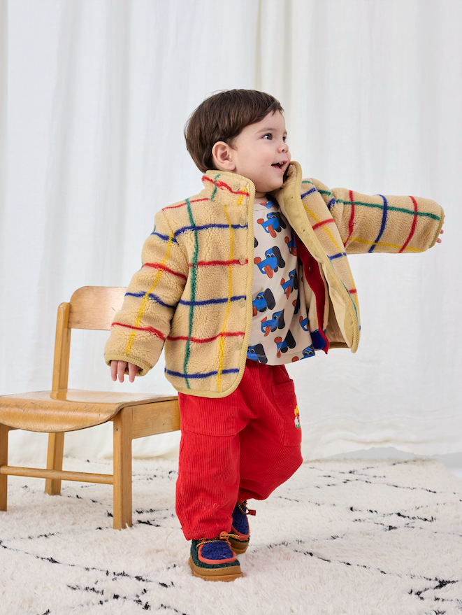 Bobo Choses - Jas Baby Stripe Color Sheepskin Offwhite