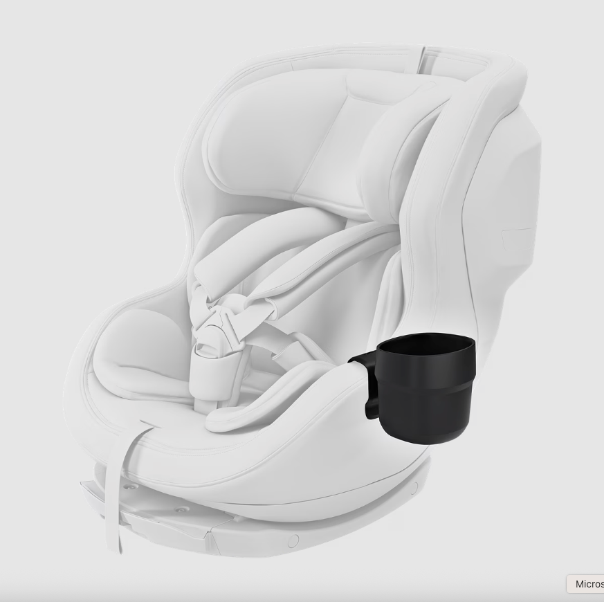 Zwarte Thule bekerhouder voor Palm en Elm autostoelen, eenvoudig te bevestigen