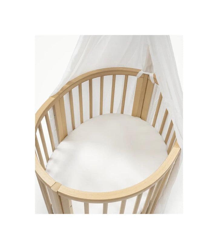 Stokke® Sleepi™ Mini Hoeslaken - White, 100% zacht percalkatoen, ovale pasvorm