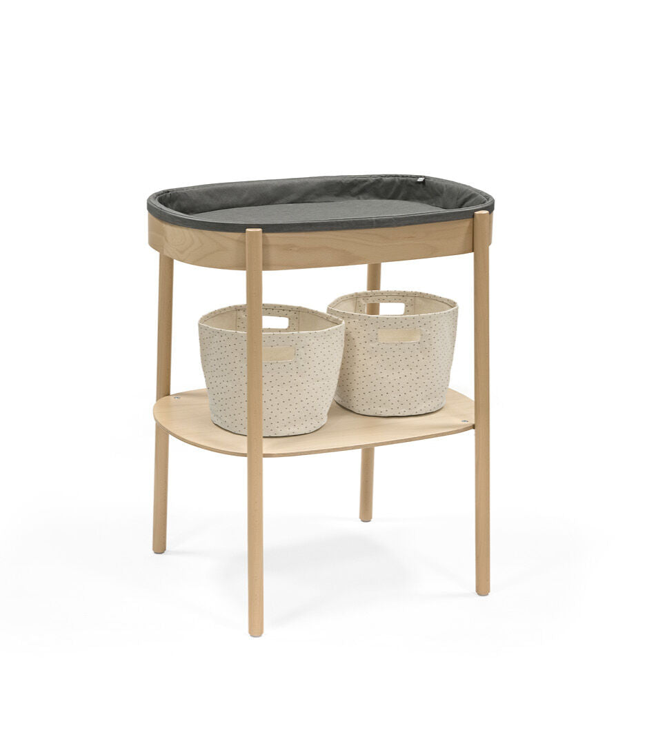 Stokke® Sleepi™ Luiertafel Verzorgingstafel Natural met open legplank en verschoonkussen