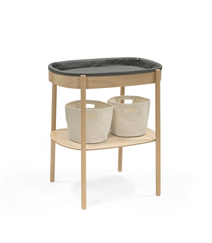 Stokke® Sleepi™ Luiertafel Verzorgingstafel Natural met open legplank en verschoonkussen