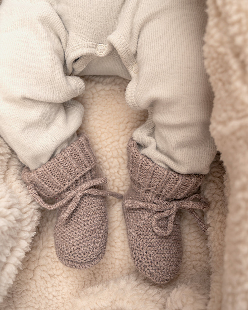 Lodger - Slofjes Baby Merino Wol Slipper | Bruin