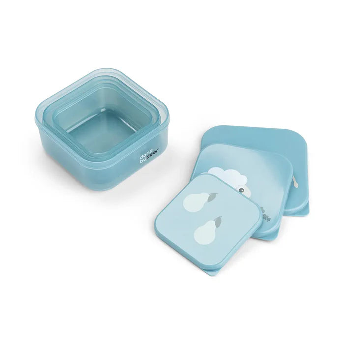 Done by Deer – Snackdoosje Tiny Farm Blue | Set van 3