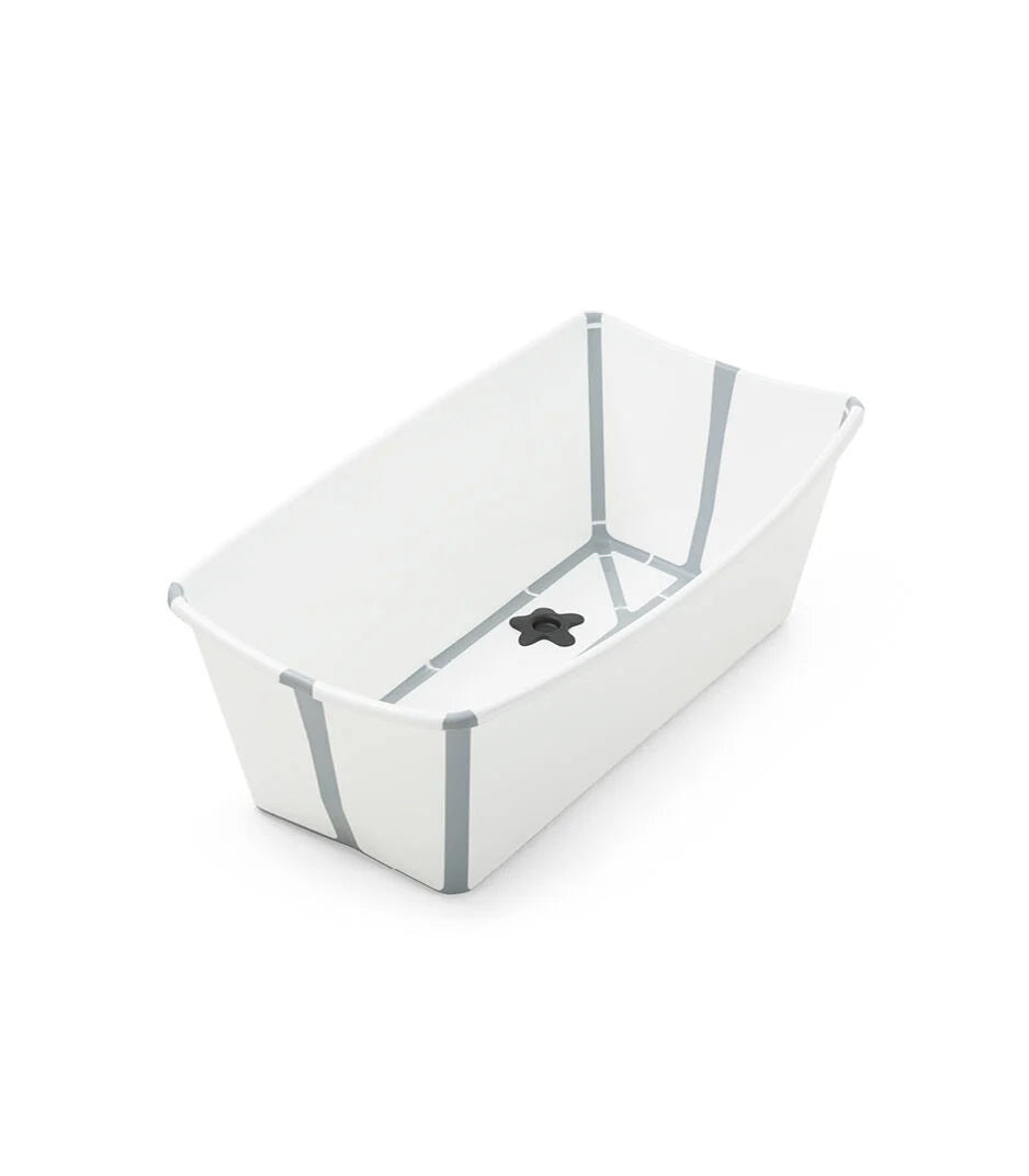 Stokke® Flexi Bath® in White, opvouwbaar babybadje met anti-slip bodem en warmtegevoelige badstop