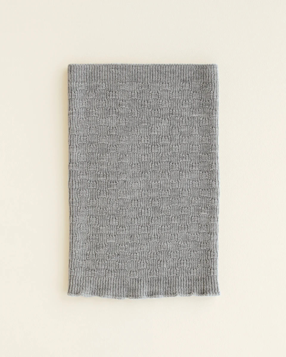 Hvid Gigi Tube sjaal in Grey Melange, merinowol col voor kinderen