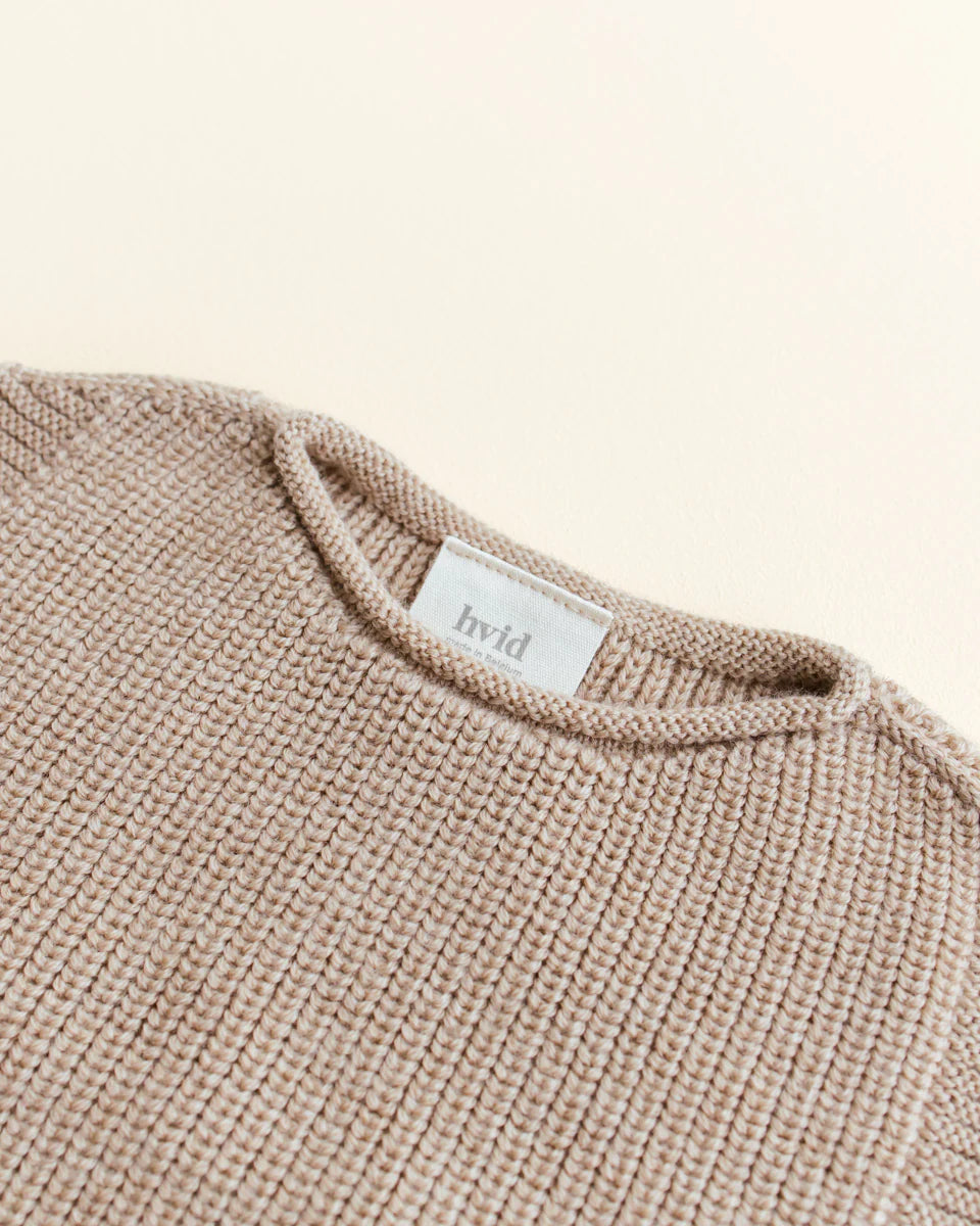 Hvid Harvey debardeur in Sand, merinowollen babyvestje