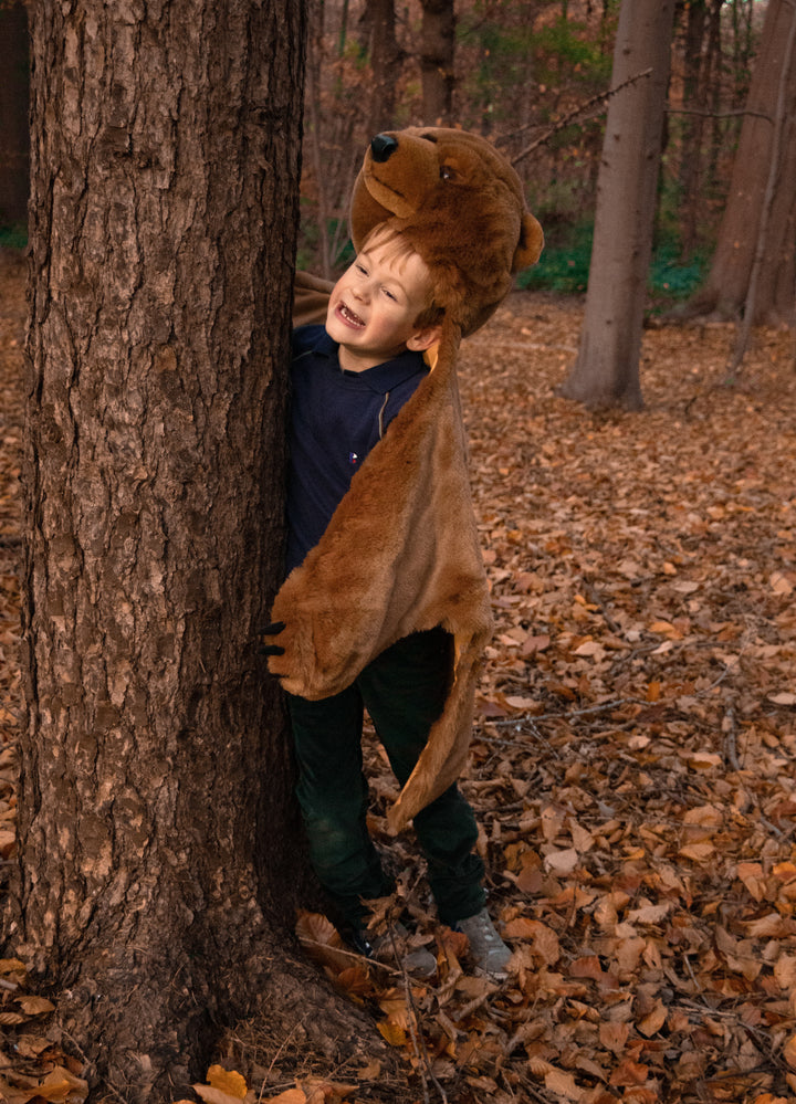 Wild & Soft verkleedcape Bear Light Brown van zacht nepbont voor kinderen