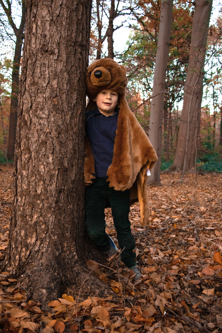 Wild & Soft verkleedcape Bear Light Brown van zacht nepbont voor kinderen