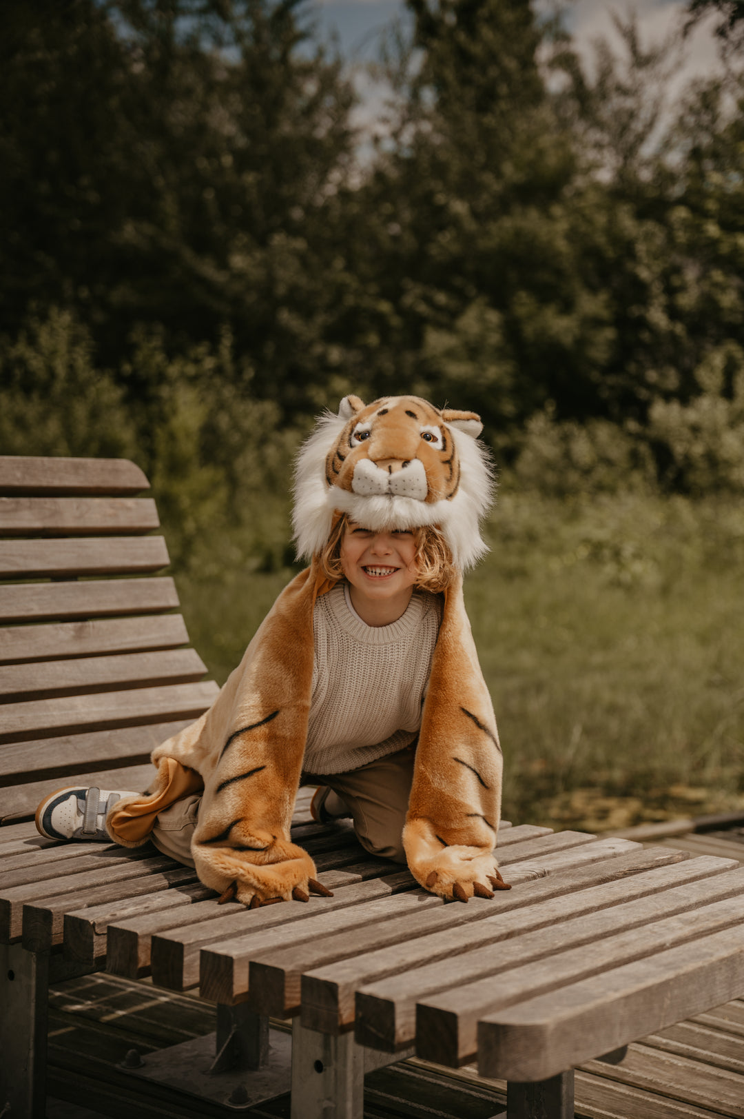 Wild & Soft verkleedcape Tiger van zacht nepbont voor kinderen