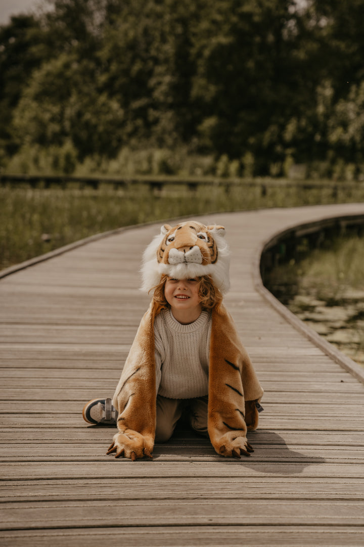 Wild & Soft verkleedcape Tiger van zacht nepbont voor kinderen