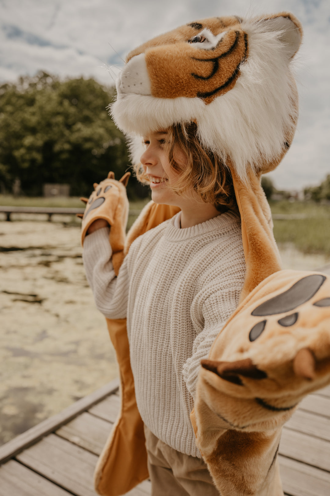 Wild & Soft verkleedcape Tiger van zacht nepbont voor kinderen