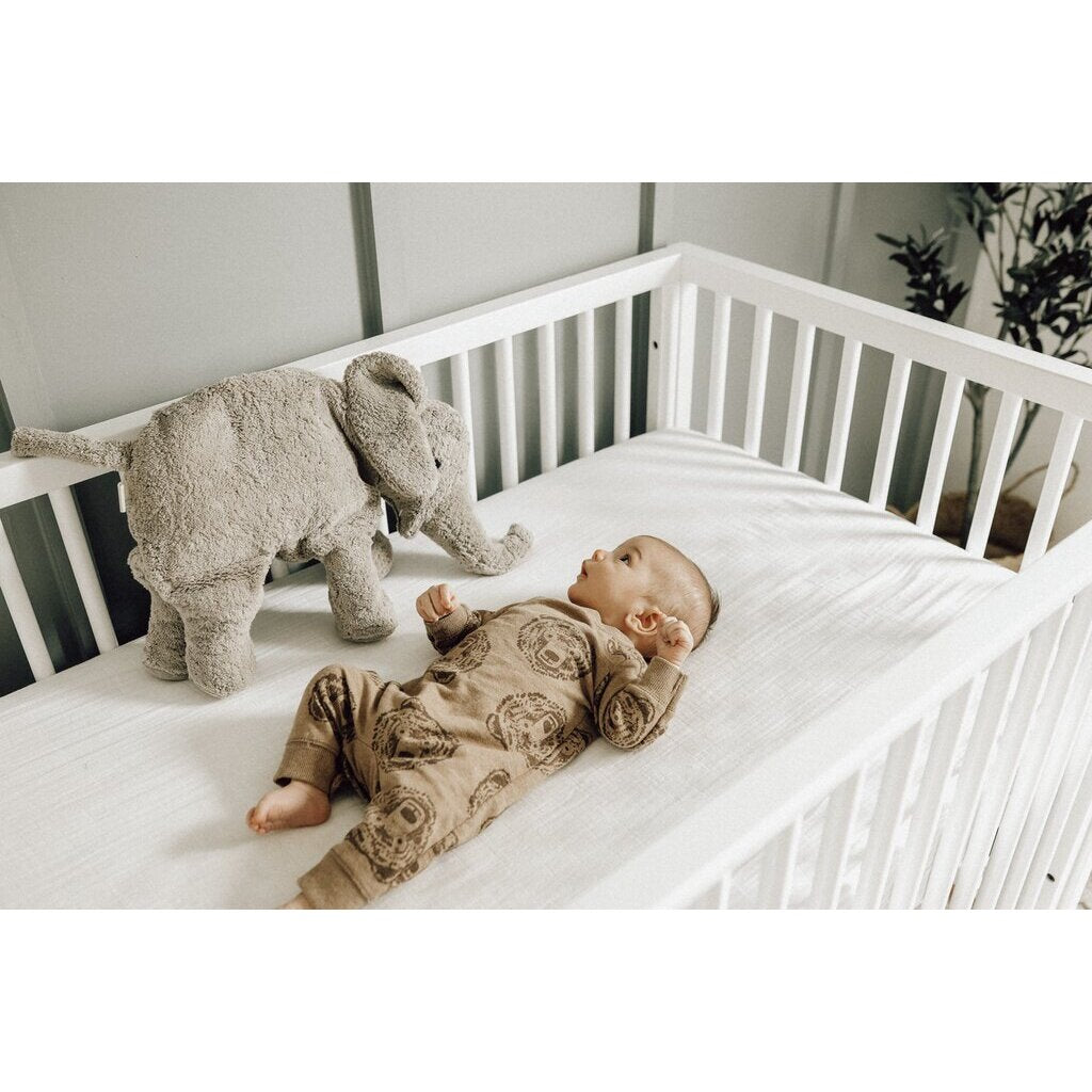 Senger grote knuffel olifant met warmtekussen, handgemaakt van GOTS-materiaal