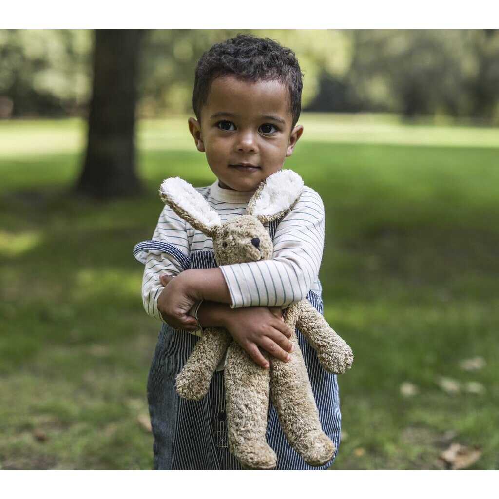 Senger knuffel konijn small in beige van biologisch katoen en wol