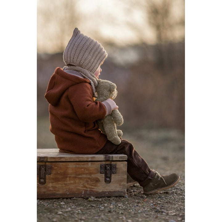 Senger knuffel beer small in beige, van biologisch katoen en wol
