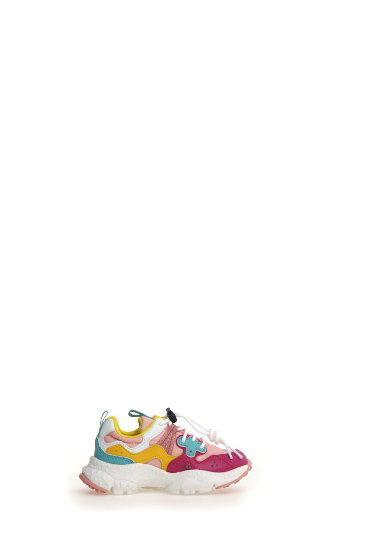 Sneakers Yamano 3 Junior E-Calf / Nylon Fuchsia / Cipria / Yellow / Green