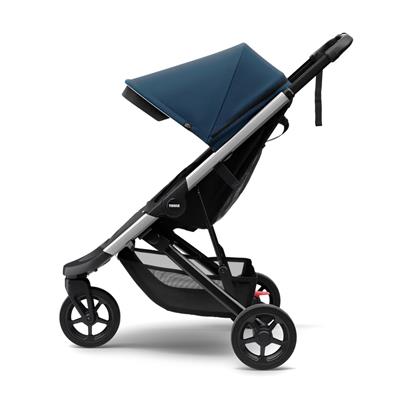 Thule Spring Buggy - Majolica Blue on Aluminium, lichtgewicht en eenvoudig opvouwbaar