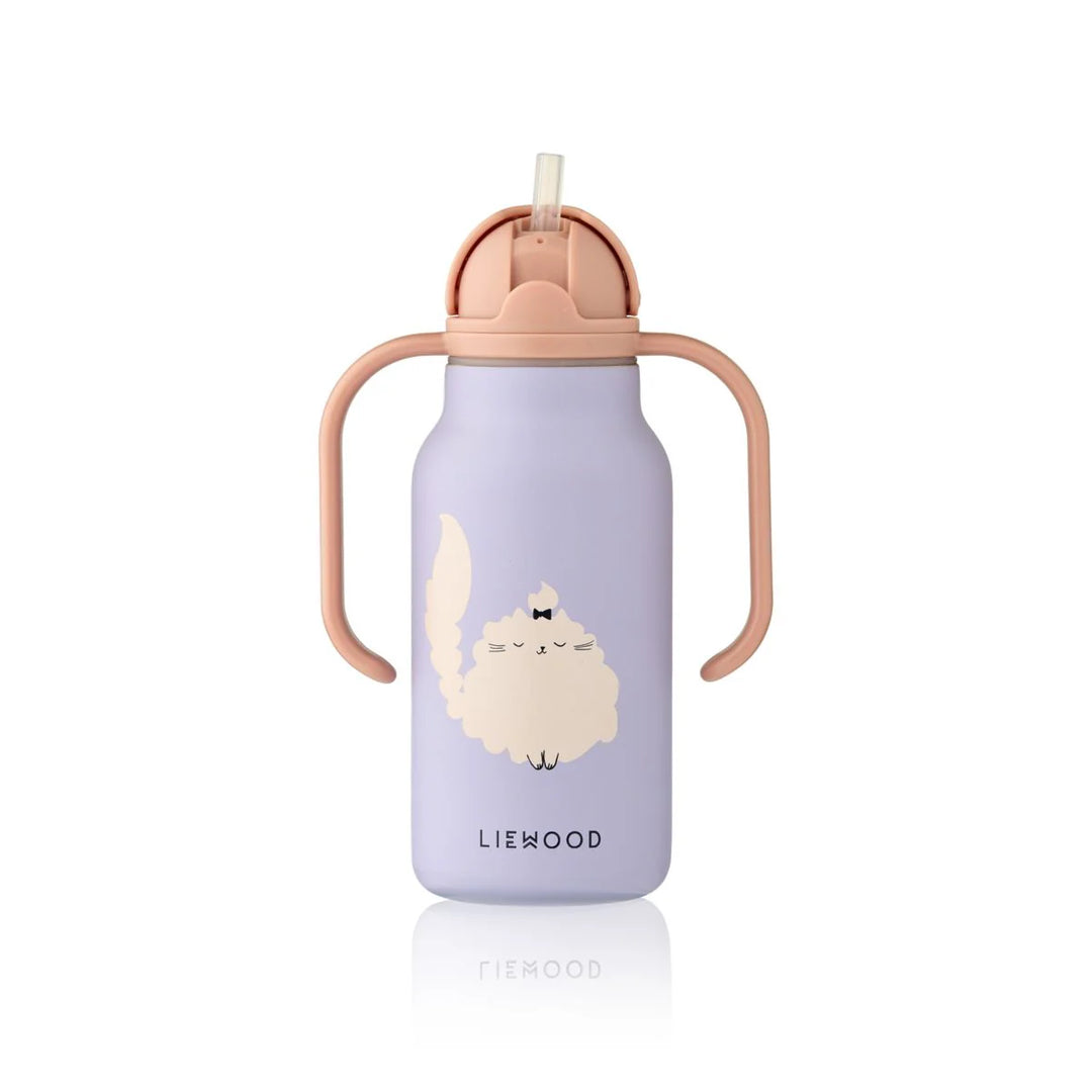 Liewood - Waterfles Kimmie 250ml | Cat / Warm lilac
