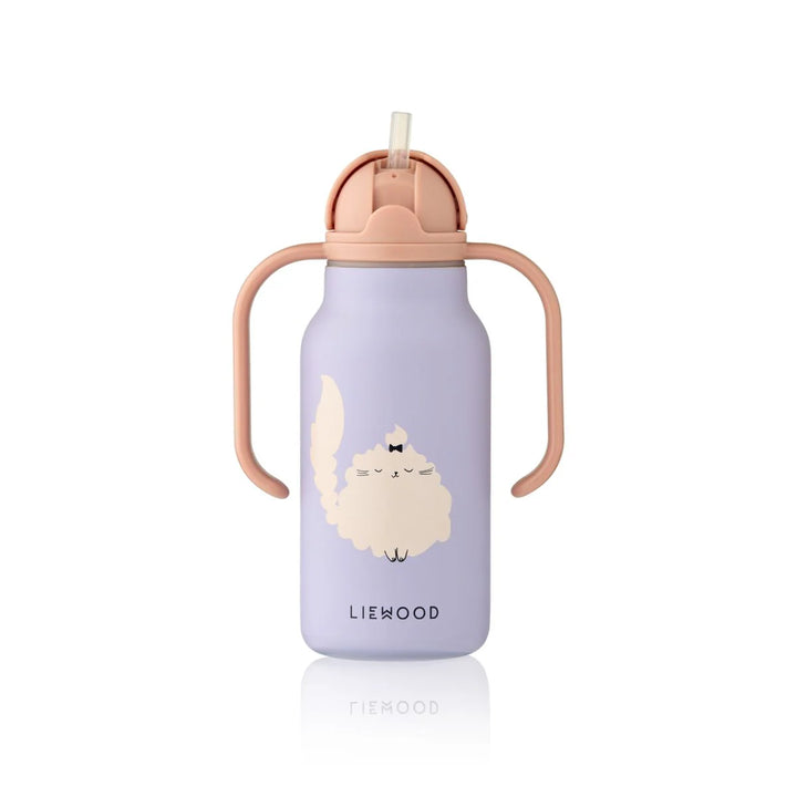 Liewood - Waterfles Kimmie 250ml | Cat / Warm lilac