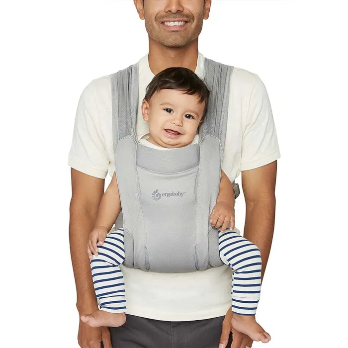 Ergobaby Embrace draagzak Soft Air Mesh in Soft Grey voor pasgeborenen