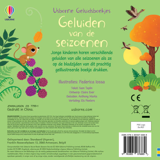 Geluidenboek Geluiden van de Seizoenen met natuurgeluiden per jaargetijde