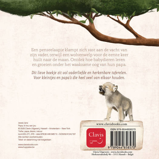 Clavis Boek Papa, Ik Hou Van Jou met babydieren en papa’s in de natuur