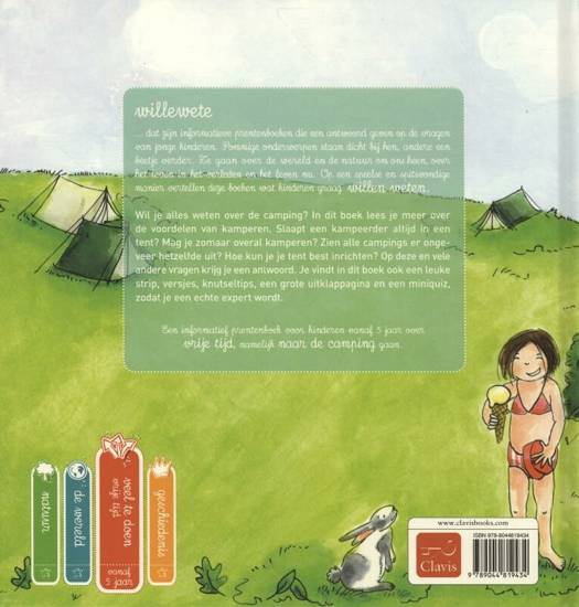 Cover van 'Naar De Kamping' door Clavis, een educatief prentenboek over kamperen, ideaal voor jonge kinderen