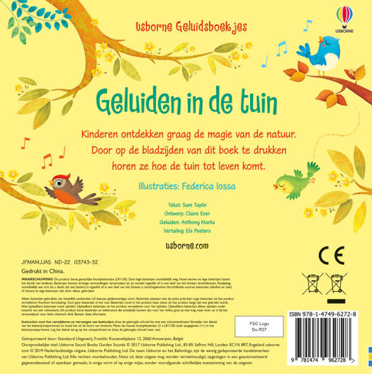 Standaard - Geluidenboek Geluiden In De Tuin | Voel- en Kijkboek