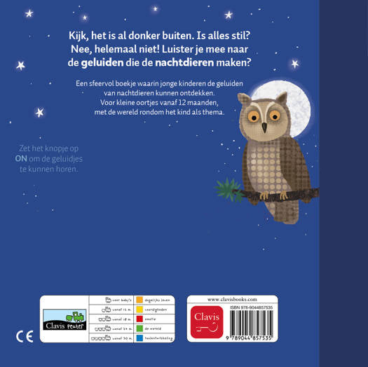 Clavis Geluidenboek Nachtdieren met nachtdieren en zachte geluiden