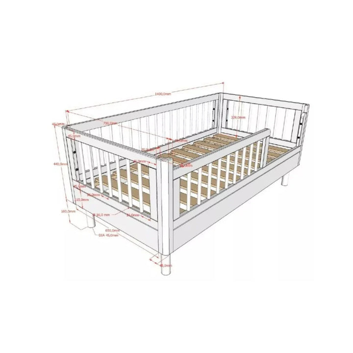 Jaxx - Bed Forrest Beech 70 x 140 cm | Wit