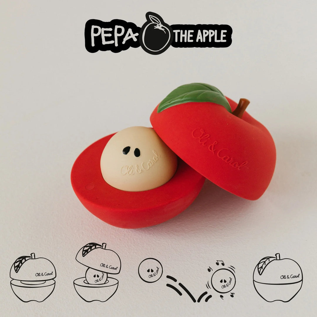 Oli & Carol Pepa the Apple stapelspeeltje van natuurlijk rubber