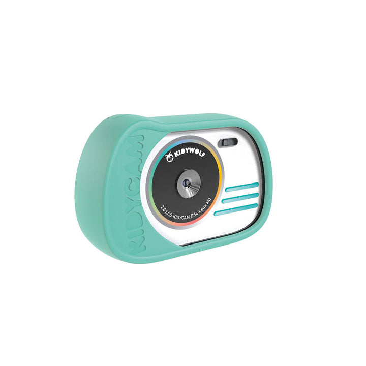 Kidywolf Waterdichte Camera KidyCam in cyan, geschikt voor kinderen, met waterdichte en stootbestendige behuizing