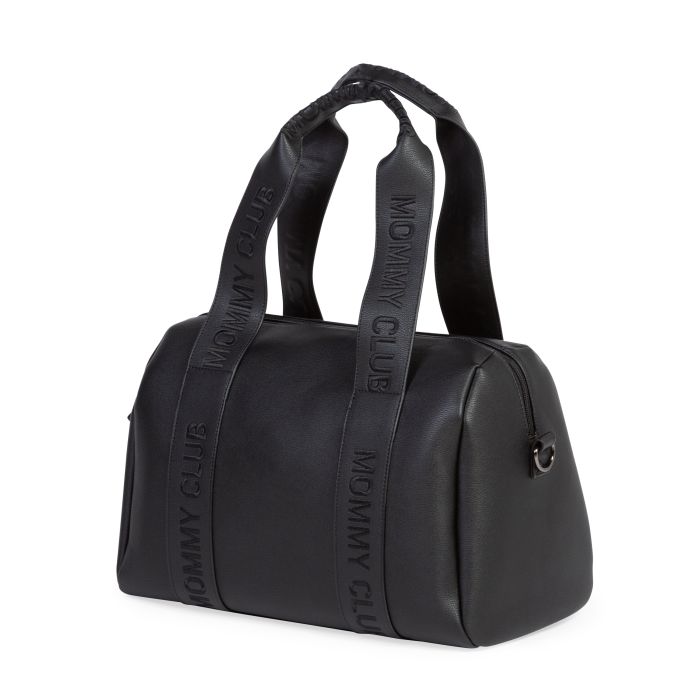 Childhome Verzorgingstas Mommy Club in Simli Leather Black, stijlvol en praktisch.