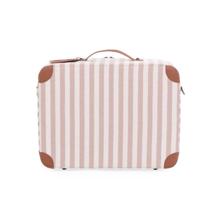 Childhome Kids Mini Traveller koffer in Stripes Nude / Terracotta met draagriem