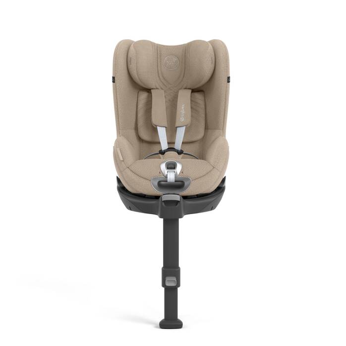 Cybex Sirona T i-Size Plus autostoel in Cozy Beige, uitgerust met 360° rotatie en geavanceerde veiligheidsvoorzieningen