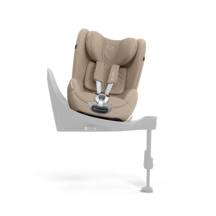 Cybex Sirona T i-Size Plus autostoel in Cozy Beige, uitgerust met 360° rotatie en geavanceerde veiligheidsvoorzieningen